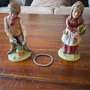 Charming Farmer and Gardener Figurines